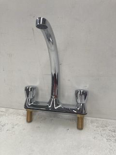 DECK MOUNTED KITCHEN SINK MIXER TAP IN CHROME WITH SWIVEL SPOUT - RRP £215: LOCATION - RACKING 1