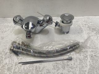 CHROME MONO BIDET MIXER TAP WITH CHROME SPRUNG WASTE RRP £255: LOCATION - RACKING 2