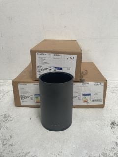 3 X VITRA ORIGIN #A4488936 TOOTHBRUSH HOLDER IN MATT CHARCOAL - RRP £462: LOCATION - RACKING 2