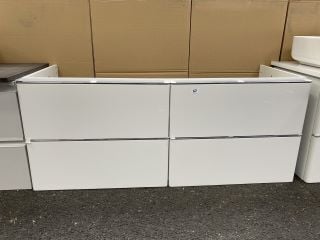 (COLLECTION ONLY) WALL HUNG 4 DRAWER TWIN SINK UNIT IN GLOSS WHITE 1000 X 400MM - RRP £765: LOCATION - A2