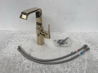 MONO BASIN MIXER TAP IN POLISHED BRASS - RRP £280: LOCATION - RACKING 2