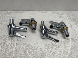 SET OF LEVER ACTION BATH & BASIN PILLAR TAPS IN CHROME - RRP £240: LOCATION - RACKING 2