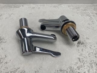 PAIR OF LEVER ACTION BASIN PILLAR TAPS IN CHROME - RRP £175: LOCATION - RACKING 2