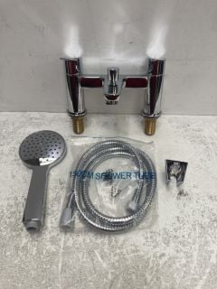 DECK MOUNTED BSM MIXER IN CHROME WITH MULTI FUNCTION HANDSET & HOSE - RRP £375: LOCATION - RACKING 2