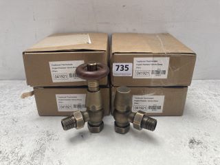 4 X THERMOSTATIC TRV VALVES WITH LOCK SHIELDS - RRP £255: LOCATION - RACKING 2