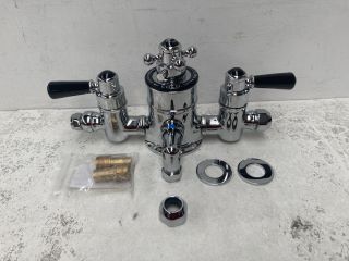 TRADITIONAL TRIPLE EXPOSED SHOWER VALVE IN CHROME - RRP £675: LOCATION - RACKING 4