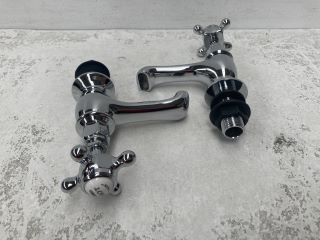 TRADITIONAL STYLE BASIN PILLAR TAPS IN CHROME - RRP £175: LOCATION - RACKING 4