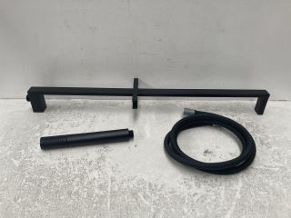 SQUARE STYLED SHOWER SLIDE RAIL KIT IN BLACK WITH HANDSET & HOSE - RRP £140: LOCATION - RACKING 4