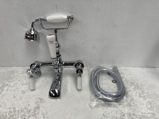 DECK MOUNTED TRADITIONAL STYLE BSM IN CHROME WITH HANDSET & HOSE - RRP £575: LOCATION - RACKING 4