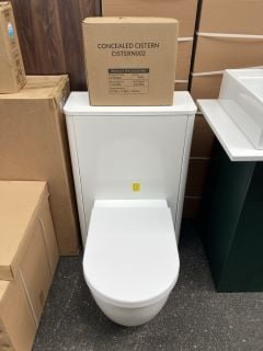 (COLLECTION ONLY) 560 X 240MM W/C UNIT IN WHITE WITH BTW PAN & SEAT WITH CONCEALED CISTERN FITTING KIT - RRP £780: LOCATION - A2