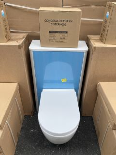 (COLLECTION ONLY) 560 X 240MM W/C UNIT IN GREY WITH BTW PAN & SEAT WITH CONCEALED CISTERN FITTING KIT - RRP £780: LOCATION - A2