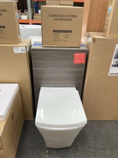 (COLLECTION ONLY) 500 X 260MM W/C UNIT IN BROWN GREY AVOLA WITH BTW PAN & SEAT WITH CONCEALED CISTERN FITTING KIT - RRP £780: LOCATION - A2