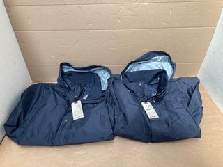 2 X MENS RAGING BULL WATERPROOF RAIN JACKETS IN NAVY - SIZE 3XL - RRP £179: LOCATION - C10