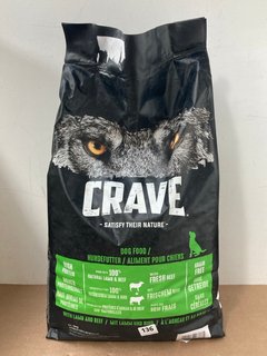 11.5KG CRAVE LAMB AND BEEF DOG FOOD - BBE 27/11/25: LOCATION - WA3