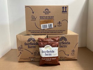 3 X BOXES OF 150G FARFIELDS FARM ROAST RIB OF BEEF FLAVOUR CRISPS - BBE 17/01/2025: LOCATION - WA4