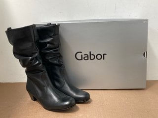 GABOR RACHEL LEATHER CALF BOOTS IN BLACK - SIZE UK 4 1/2 - RRP £160: LOCATION - WA5