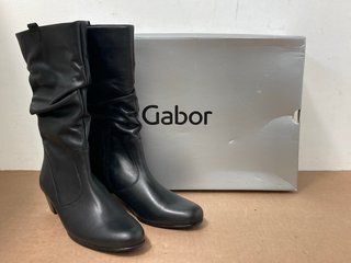 GABOR RACHEL LEATHER CALF BOOTS IN BLACK - SIZE UK 7 1/2 - RRP £160: LOCATION - WA5