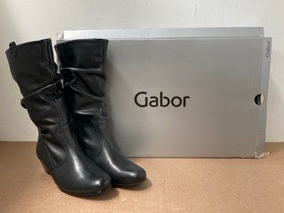 GABOR RACHEL LEATHER CALF BOOTS IN BLACK - SIZE UK 5 - RRP £160: LOCATION - WA5