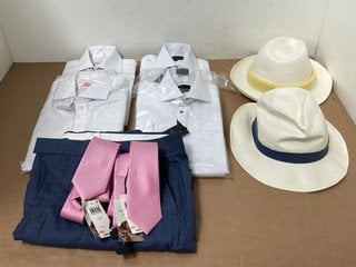 QTY OF ASSORTED JOHN LEWIS AND PARTNERS MENS CLOTHING WITH VARIOUS SIZES TO INCLUDE SLIM FIT WHITE DRESS SHIRT - SIZE 37CM: LOCATION - WA5