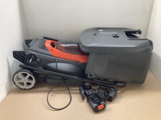 FLYMO 36V BATTERY ULTRASTORE 380R CORDLESS LAWNMOWER 45L - RRP £419 TO INCLUDE KARCHER DB145 FULL CONTROL DIRT BLASTER: LOCATION - WA6