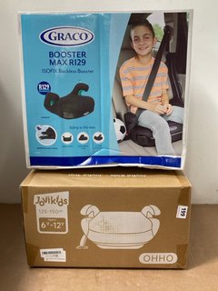 JOVIKIDS OHHO PORTABLE BOOSTER CAR SEAT - SIZE 125CM TO 150CM TO INCLUDE GRACO BOOSTER MAX R129 ISOFIX BACKLESS BOOSTER SEAT: LOCATION - WA7