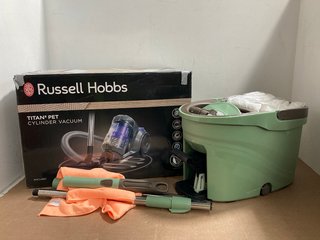 RUSSELL HOBBS CYLINDER TITAN 2 VACUUM CLEANER TO INCLUDE BETTER CLEANING REVOLVING SPIN MOP AND BUCKET: LOCATION - WA8