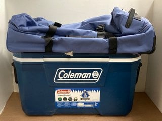 COLEMAN XTREME 66L PORTABLE COOLBOX - RRP £119 TO INCLUDE EASTPAK TRANVERZ LIGHTWEIGHT TRAVEL SUITCASE - RRP £160: LOCATION - WA8