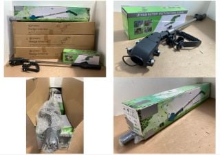 4 X 21V GEEVORKS HEAVY DUTY CORDLESS HEDGE TRIMMERS - MODEL ‎YUAN65421587945 - COMBINED RRP £200 TO INCLUDE CORDLESS GRASS & HEDGE TRIMMER IN BLUE: LOCATION - WA11