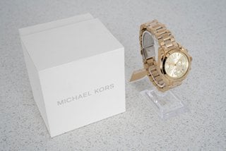 MICHAEL KORS GOLD-TONE MINI BRADSHAW WATCH - MODEL MK5798 - RRP £269: LOCATION - BOOTH