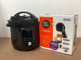 INSTANT POT DUO PLUS 9 - IN - 1 MULTICOOKER TO INCLUDE NESCAFE DOLCE GUSTO DELONGHI PICCOLO XS POD CAPSULE COFFEE MACHINE: LOCATION - A 12