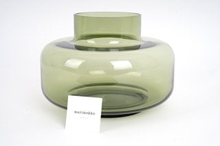 MARIMEKKO URNA VASE IN OLIVE - RRP £245: LOCATION - BOOTH