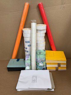 QTY OF GENERAL ITEMS TO INCLUDE A4 LAMINATING POUCH FILM AND SHOPPING LIST NOTEBOOKS: LOCATION - A 7