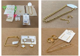 6 X JEWELLERY ITEMS TO INCLUDE MNG GLASSES CHAIN / NECKLACE - GOLD: LOCATION - A 5