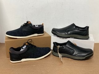 VERY MAN MENS TRAINERS IN BLACK AND GREY - UK SIZE: 10 TO INCLUDE HUSH PUPPIES MENS JASPER SLIP IN BLACK - UK SIZE: 11: LOCATION - A 5