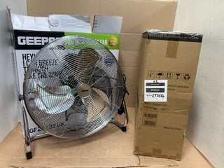 2 X GEEPAS 20" FLOOR FANS IN CHROME-MODEL NO GF21185UK TO INCLUDE: LOCATION - B1