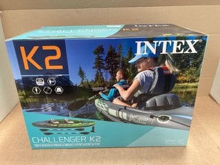 INTEX CHALLENGER K2 INFLATABLE KAYAK IN GREEN- RRP £104.95: LOCATION - B2