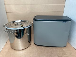 BRABANTIA BO TOUCH BIN WITH 1 INNER BUCKET(36L) TO INCLUDE STAINLESS STEEL 20L MILK CAN: LOCATION - B3