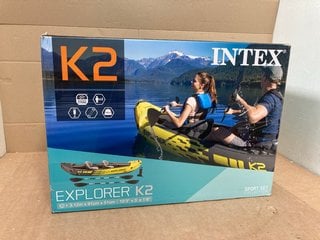 INTEX EXPLORER K2 INFLATABLE KAYAK IN YELLOW - RRP £128.76: LOCATION - B3