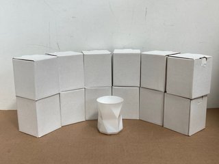 12 X LUXURY LONDON ANONYMOUS GEOMETRIC DESIGN SCENTED CANDLES IN WHITE: LOCATION - A1