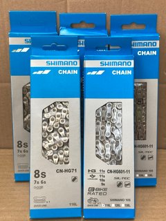 5 X ASSORTED SHIMANO BIKE CHAINS TO INCLUDE CN-HG71 QUICK LINK CHAIN: LOCATION - B7