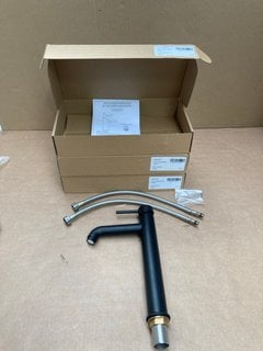 3 X TALL MONO BASIN MIXER TAPS IN MATT BLACK - MODEL NO CAR470: LOCATION - B8