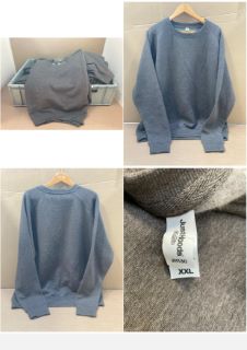 QTY OF MENS JUST HOODS LONG SLEEVED SWEATSHIRTS IN GREY - UK SIZE XXL: LOCATION - B9