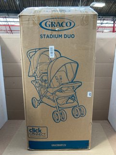 GRACO STADIUM DUO DOUBLE PUSHCHAIR IN BLACK/GREY - RRP £159.99: LOCATION - B10