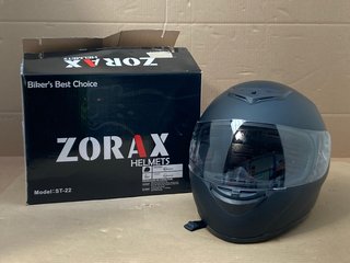 ZORAX MOTORCYCLE CRASH HELMET IN MATT BLACK - SIZE L: LOCATION - B11