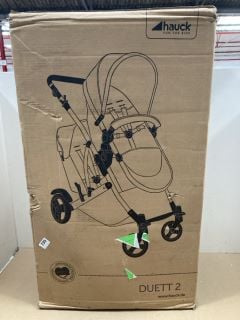 HAUK DUETT 2 DOUBLE PUSHCHAIR- BABY & TODDLER TANDEM IN BLACK- RRP £322.84: LOCATION - B11