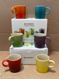 2 X LE CREUSET SET OF 6 ESPRESSO MUGS - COMBINED RRP £126.00: LOCATION - B15