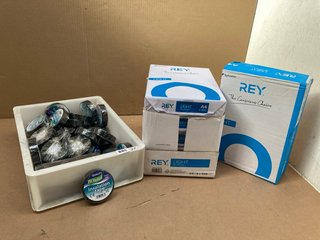 A BOX OF QUALITY PVC ELECTRICAL INSULATION TAPE 33M TO INCLUDE 5 X PACKS OF SYLLAMO REY LIGHT A4 PAPER: LOCATION - C16