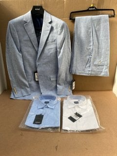 4 X ASSORTED DOBELL MENS CLOTHING ITEMS IN VARIOUS SIZES TO INCLUDE SHORT SLEEVED LINEN SHIRT IN BLUE-UK SIZE M: LOCATION - C15