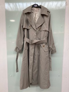 SANDRO LADIES JACOB LONG COAT IN MASTIC- UK SIZE 36" - RRP £629.00: LOCATION - C15