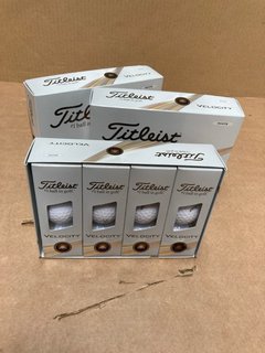 3 X BOXES OF TITLEIST VELOCITY GOLF BALLS IN WHITE: LOCATION - C14